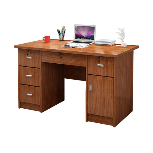 现代办公桌写字台学生带锁带抽屉台式电脑桌 卧室小书桌