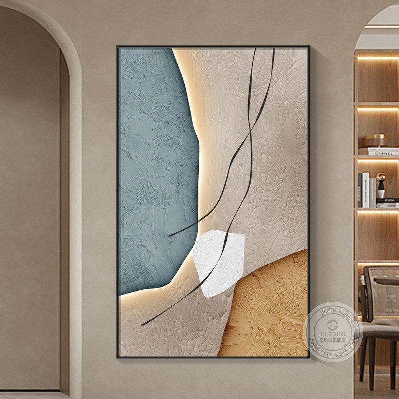 客厅落地画大幅挂画侘寂风沙发背景墙抽象现代玄关壁画装饰画,家居饰品,现代装饰画,淘宝优惠券,粉丝福利购,淘宝优惠卷