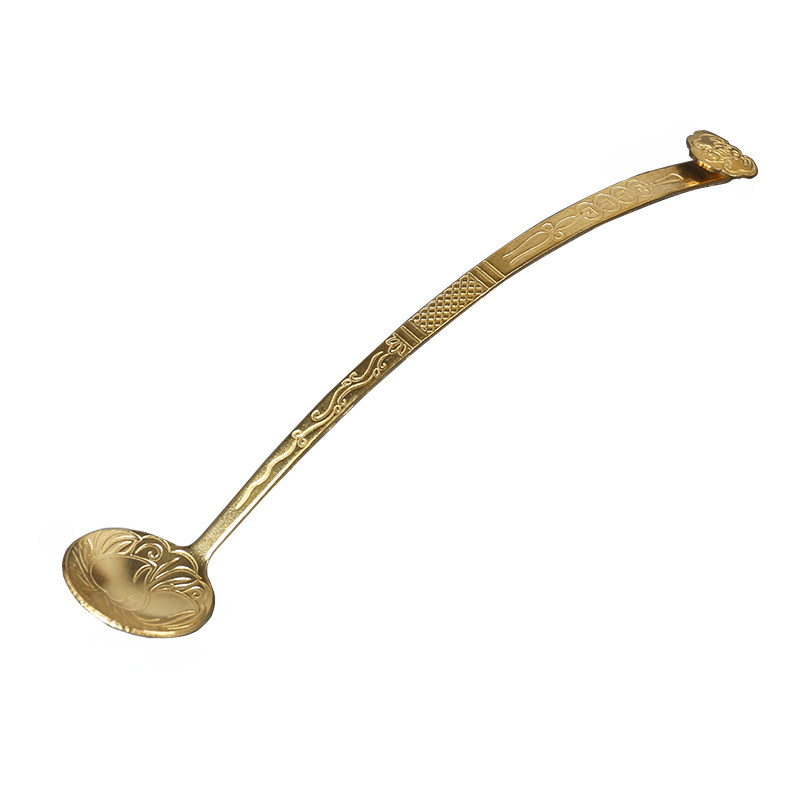 如意铜水勺 磨墨调色舀水用品文房器具