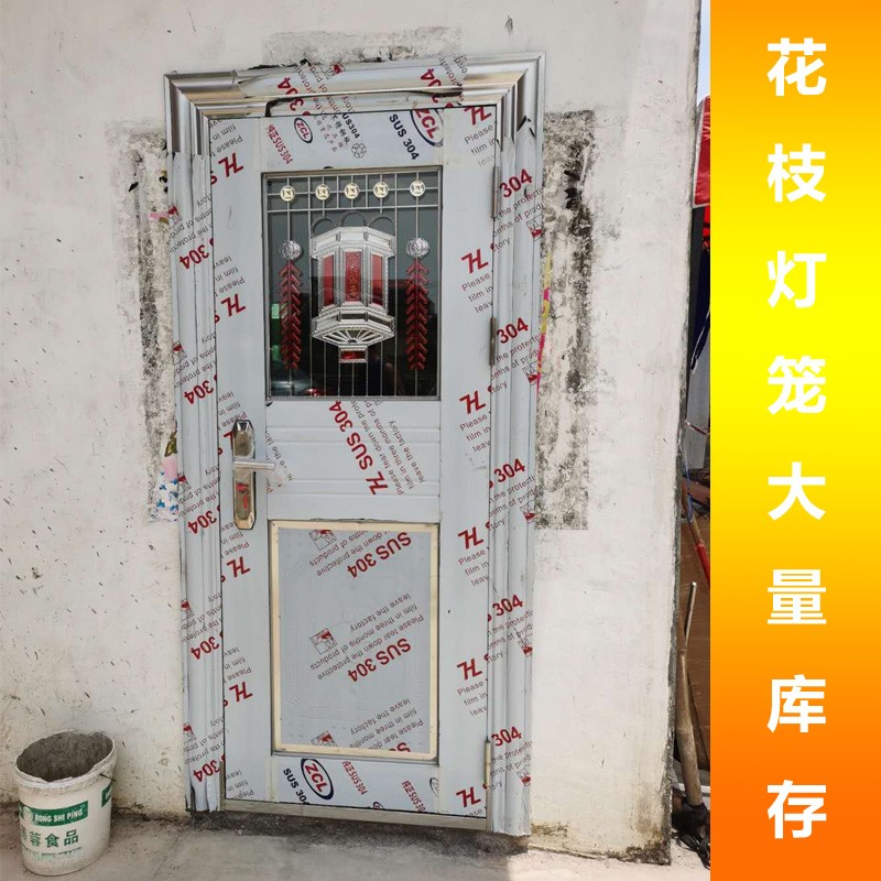 兢业正宗304不锈钢门进户防盗门加厚白钢车库门厂家定制别墅后门