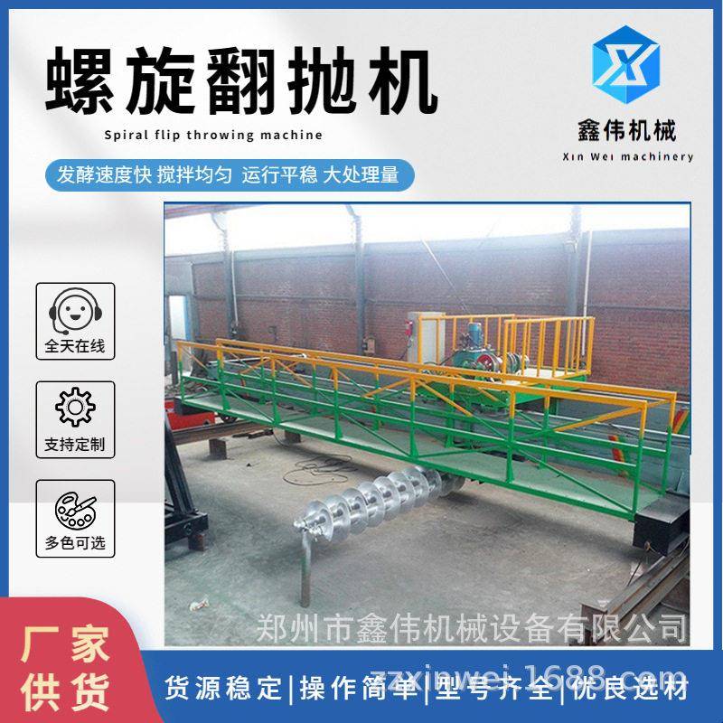 伟鸡粪堆料料酵腐熟生产线有铲GYA机螺旋式翻抛发设备秸鑫秆