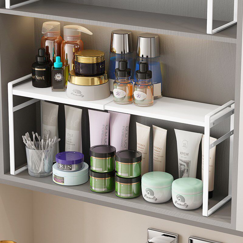 浴室镜柜内分层架隔板收纳盒卫生间镜子后面极窄置物Y架洗脸台整