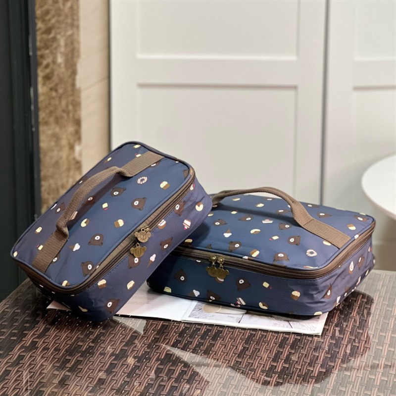 扁平放四格饭盒袋横版保温隔y热保鲜防水餐盒儿童分格餐盘袋手提