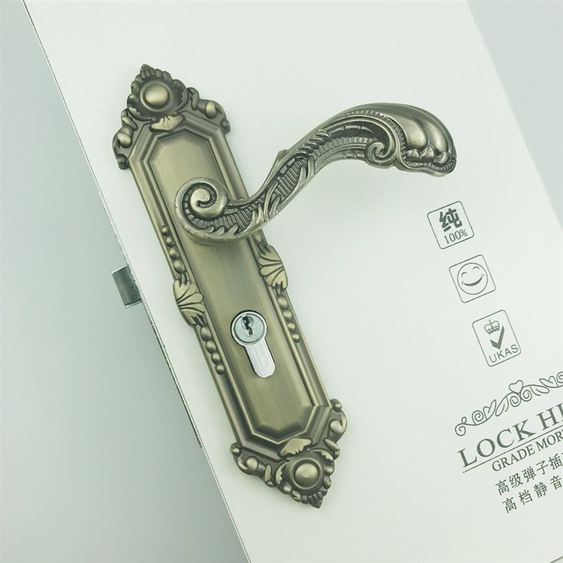 欧式门锁室内卧室家用机械门锁具套装把手M实木门锁具房门锁三件