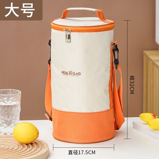 饭盒保温包特大号圆形保温w袋手提加厚防水便携卡通便当包帆布袋