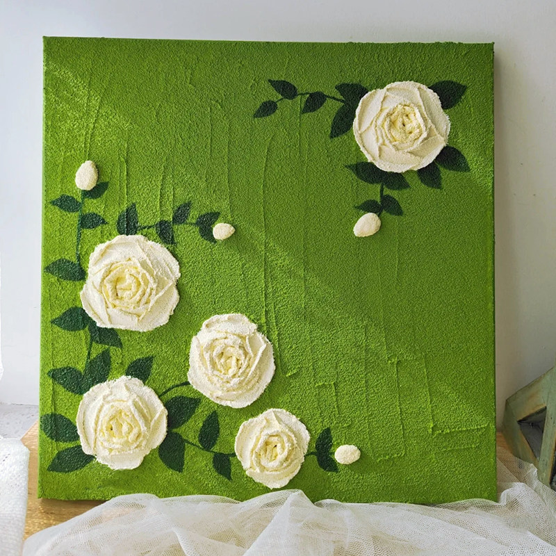 玫瑰肌理画diy材料包石英砂丙烯z手工绘画立体数字油画520情人礼,家居饰品,DIY/数字油画,淘宝优惠券,粉丝福利购,淘宝优惠卷