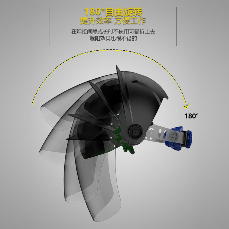 自动变光电焊面罩头戴式全脸轻便隔热透明氩弧焊焊工Y专用防护焊