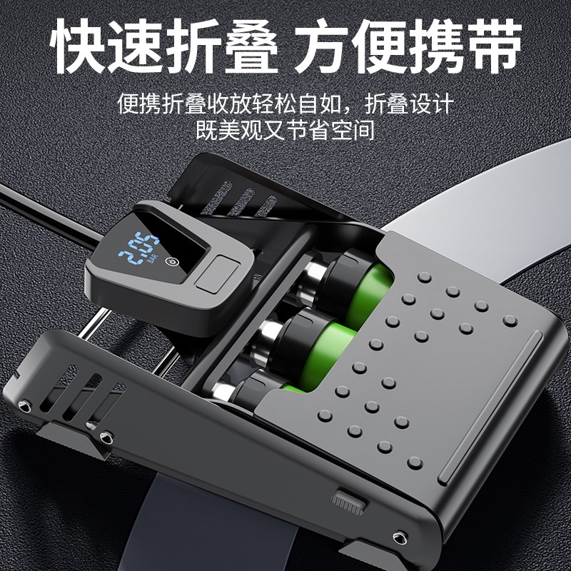 小轿车载充气泵带测胎压汽车专用气压表轮胎打Q气筒脚踩冲气打气