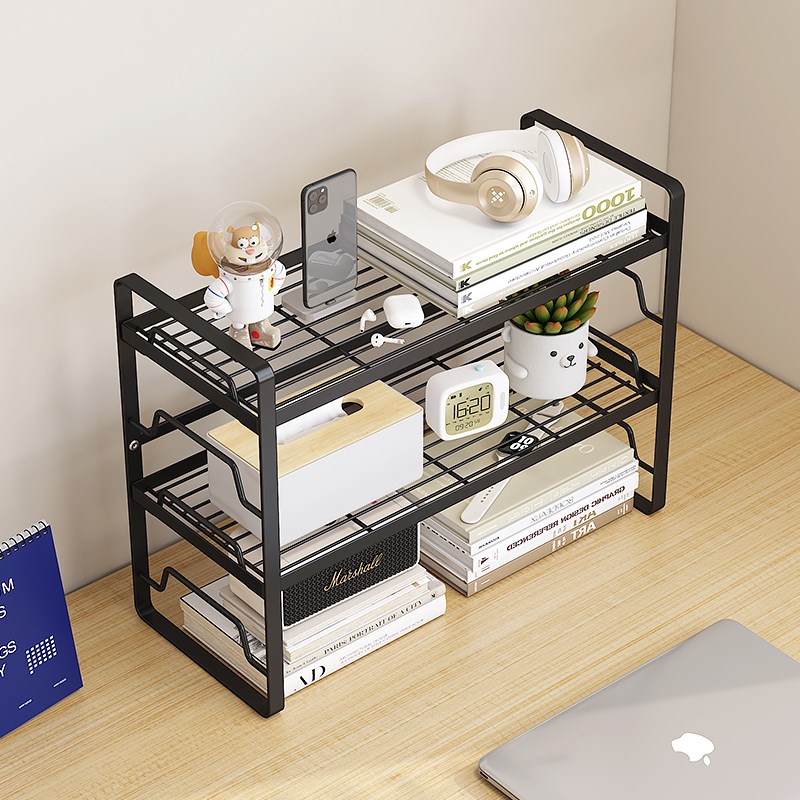 可调节多层置物架办n公桌面收纳架学生课桌书架桌面整理铁艺分层