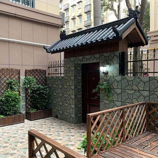 一体面围墙瓦合成树脂瓦屋顶装饰瓦塑料瓦假青瓦徽派装饰瓦