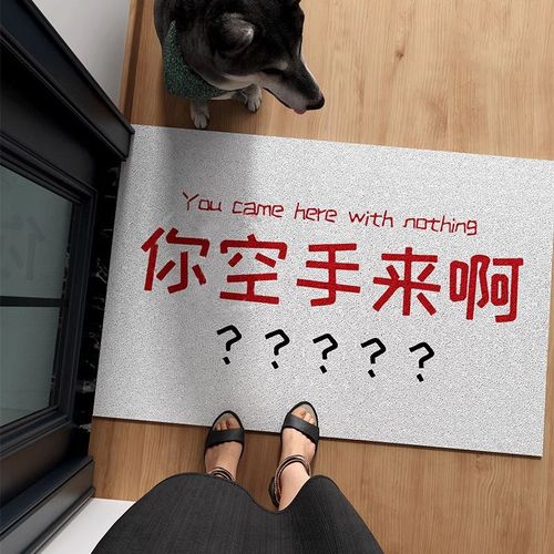 你空手来啊丝圈地垫趣味创意入户门防滑地毯蹭土耐磨进门门垫新款