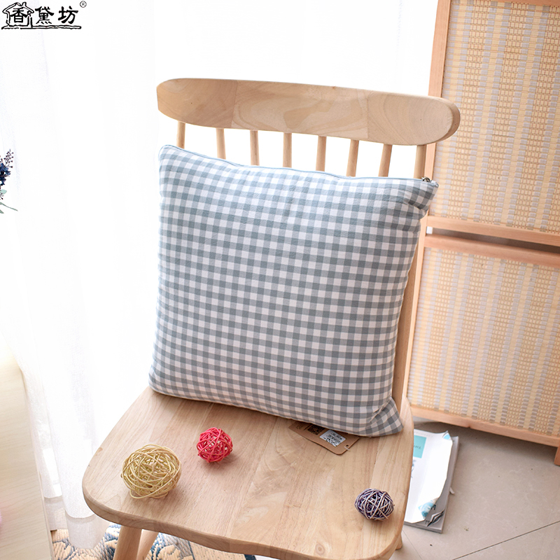 香黛坊高档水洗棉抱枕被办公室汽车沙发飘窗抱枕靠垫可机洗折叠