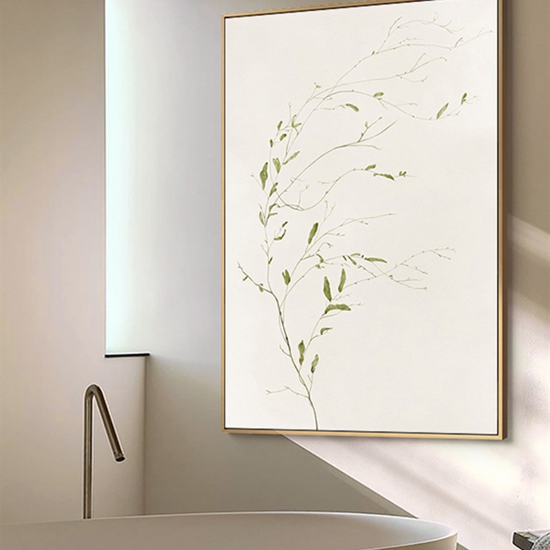 诧寂赤贫风现代极简绿植装饰画竖版玄关客厅沙发背景墙挂画小众画图片