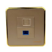 onn莱山电工香槟色金框语音电话JJ光纤电视