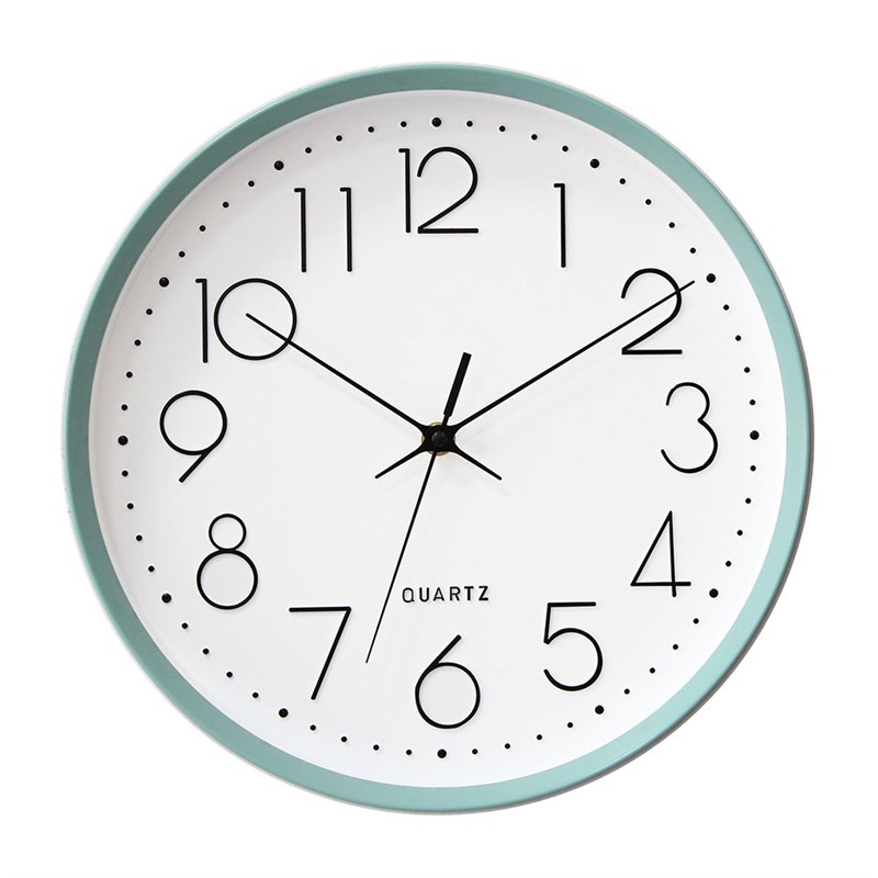 圆形挂钟塑料现代客厅静音太阳机芯时钟表装饰挂表卧室玻璃面