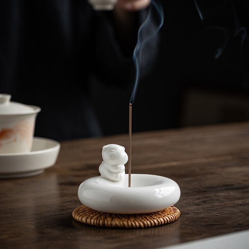 记今朝萌猫线香座陶瓷香道香托香插家用室内香薰炉爱,家居饰品,香薰炉,淘宝优惠券,粉丝福利购,淘宝优惠卷