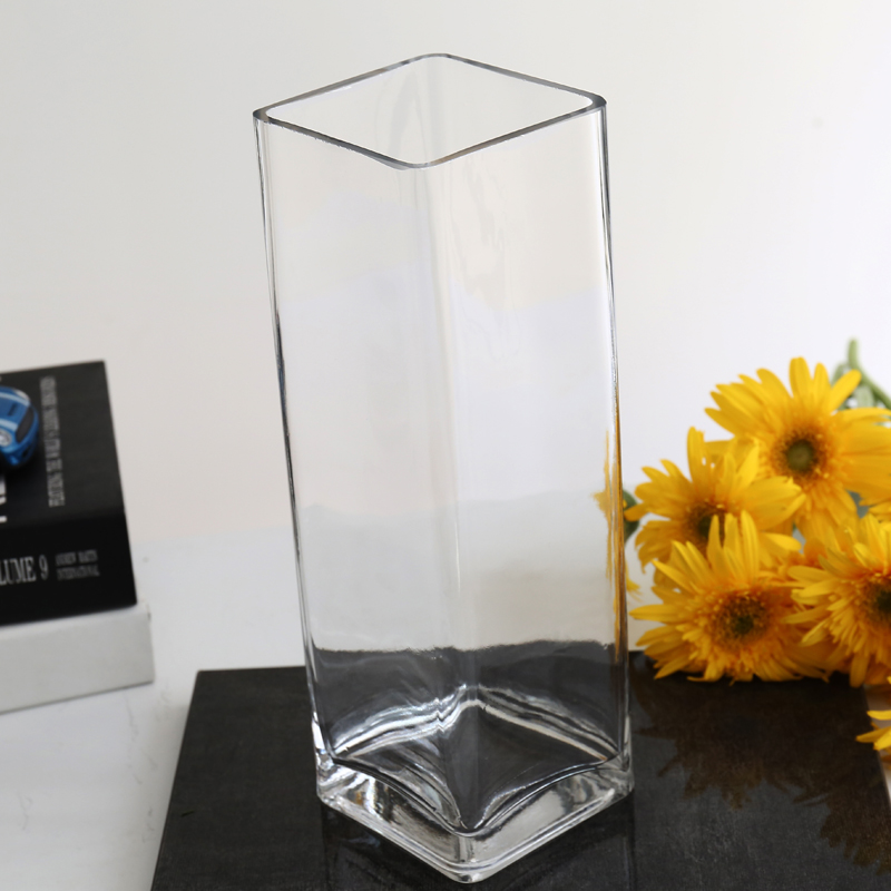 现代客厅玻璃花瓶插花仿真花富贵竹落地花瓶大号方缸