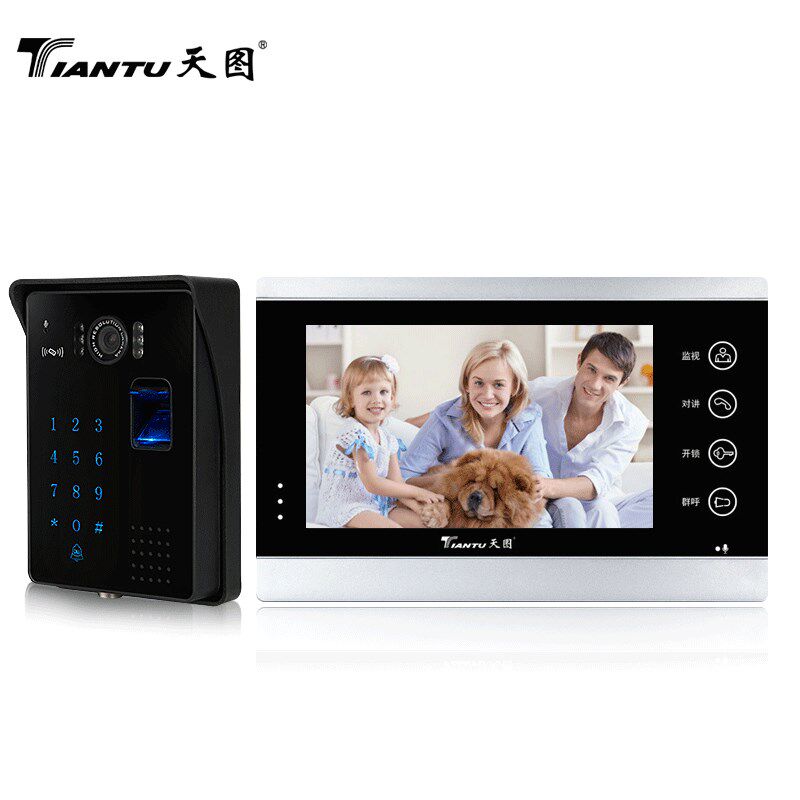 天图视门铃线智能指纹锁视频视对讲门禁系统