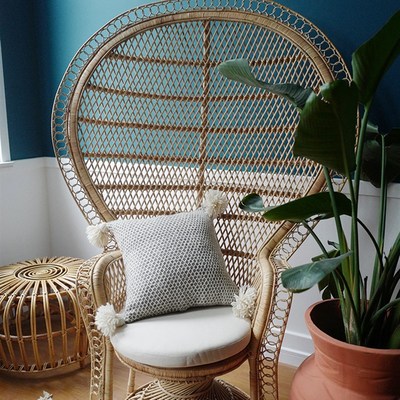 Roomology 摩洛哥手工纯羊毛编织Pompom毛球抱枕靠枕沙发靠垫