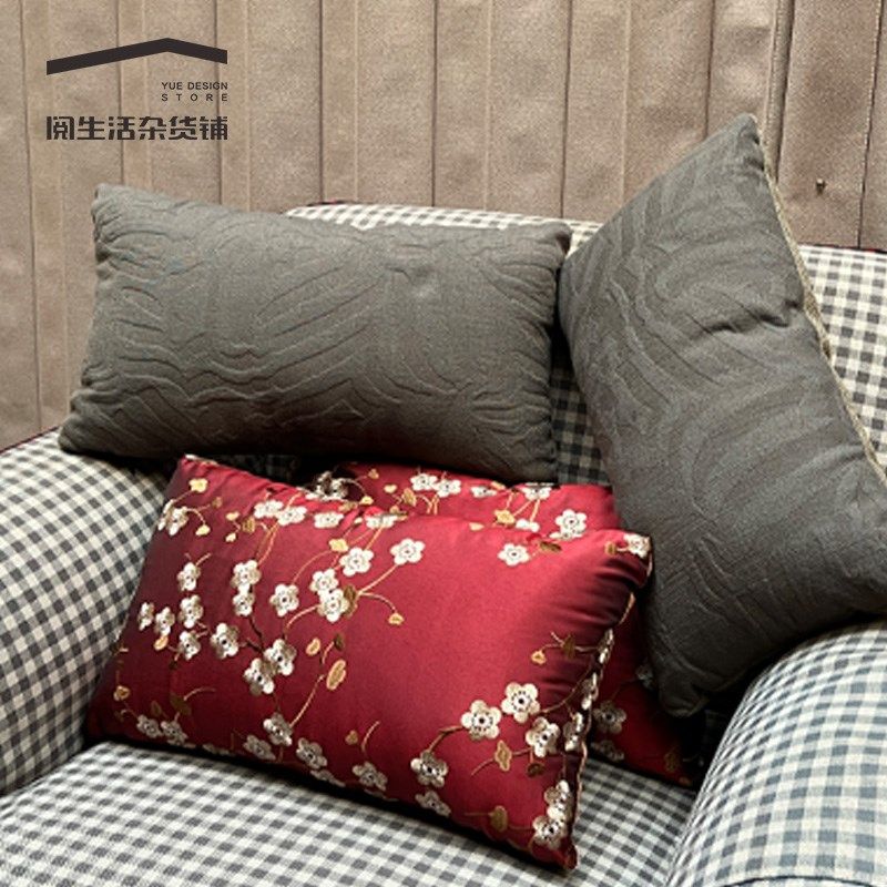 阅生活靠枕客厅沙发床头腰枕抱枕新刺绣靠垫床头亚麻枕头,居家布艺,靠垫/抱枕,淘宝优惠券,粉丝福利购,淘宝优惠卷