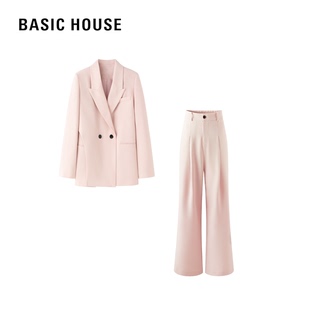 百家好正装淡粉色西装套装女早春新款英伦风休闲高级感西服长裤