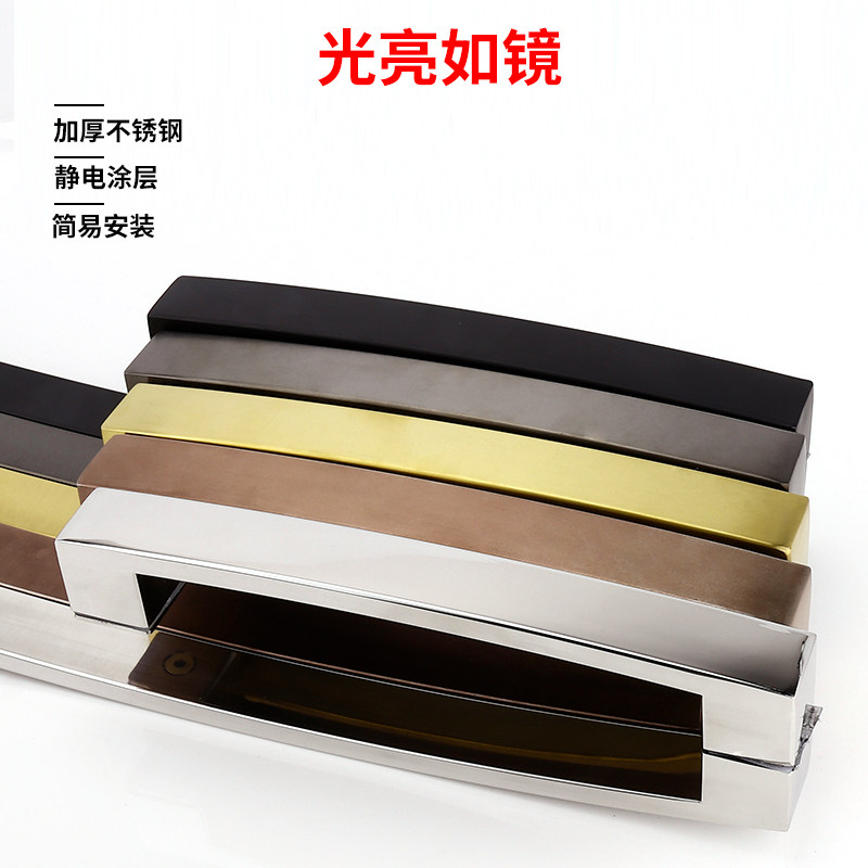 房门大拉手黑钛金浴室移门方管黑色型七字把手