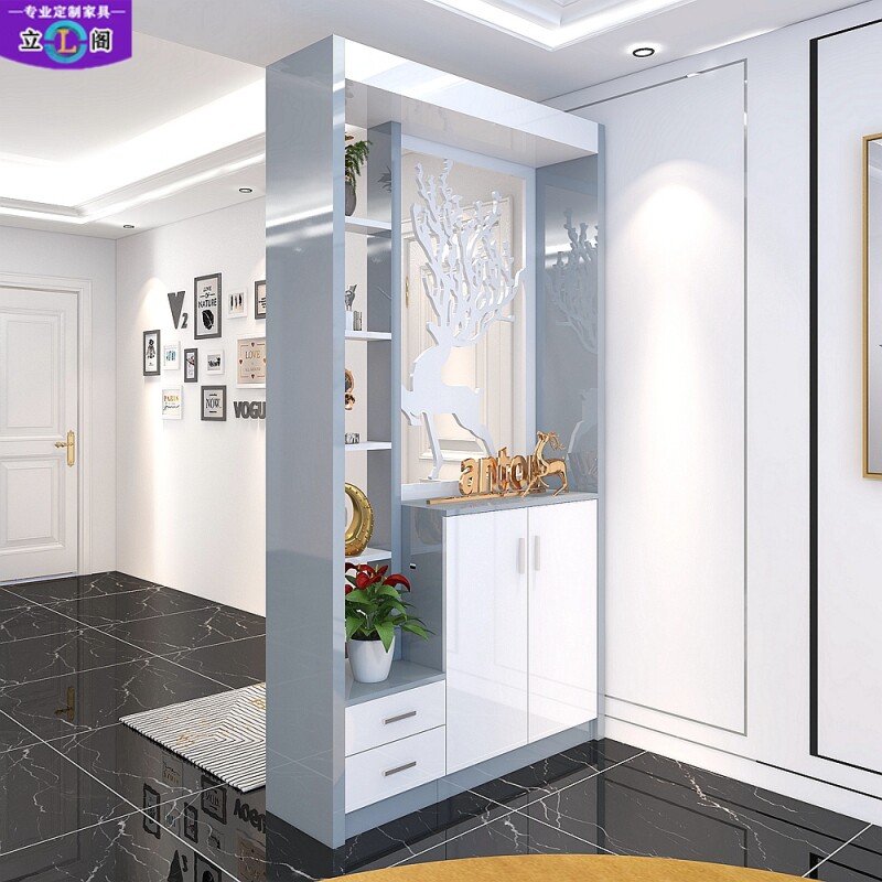 现代玄关柜客厅装饰柜进门玄关柜鞋柜白色烤漆门厅装饰屏风柜