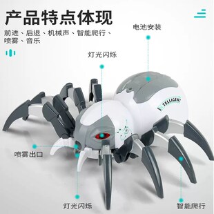 大蜘蛛遥控会走喷雾仿真巨型假动物宠物电动器吓小男孩