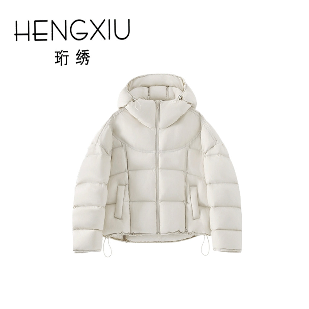 【欢欢来了】珩绣2025新款纯色连帽排骨短款泡芙羽绒服XY-S010