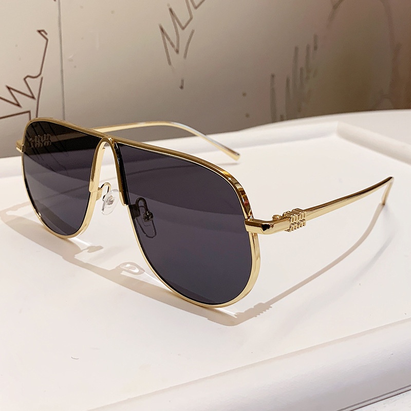时尚金属大框墨镜复古凹造型百搭哈蟆镜防紫外线飞行员式太阳眼镜