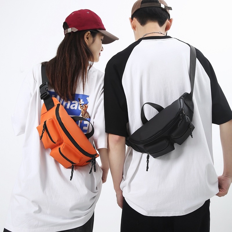 2025新款潮牌工装胸包男士斜挎包简约日系百搭学生运动腰包