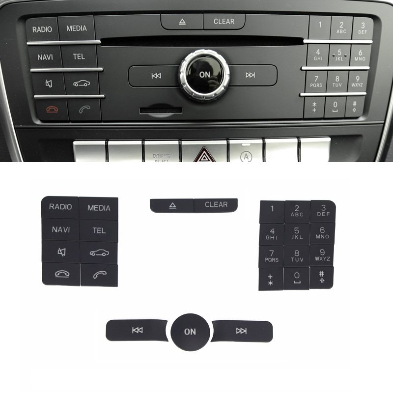 适用奔驰GLA200 CLA220 GLE320 GLS450 A级B级中控CD按键装饰贴