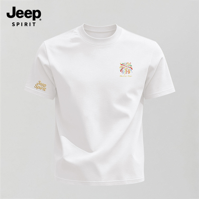 Jeep吉普短袖男款夏纯棉宽松上衣