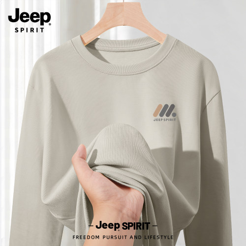 Jeep吉普纯棉长袖T恤男款