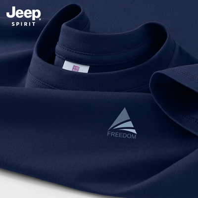 Jeep吉普男士短袖纯棉休闲上衣