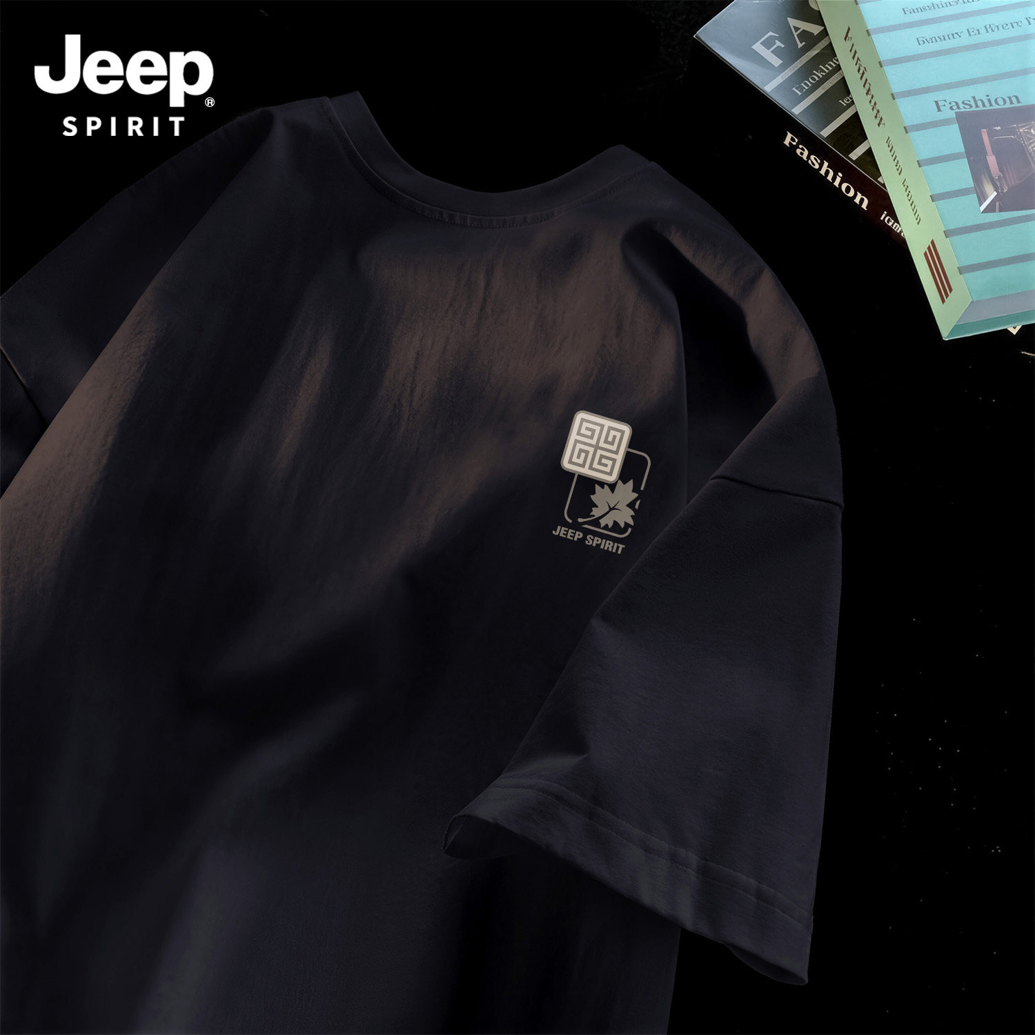 Jeep吉普男士短袖t恤纯棉舒适夏
