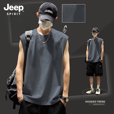 Jeep吉普美式背心男生印花运动