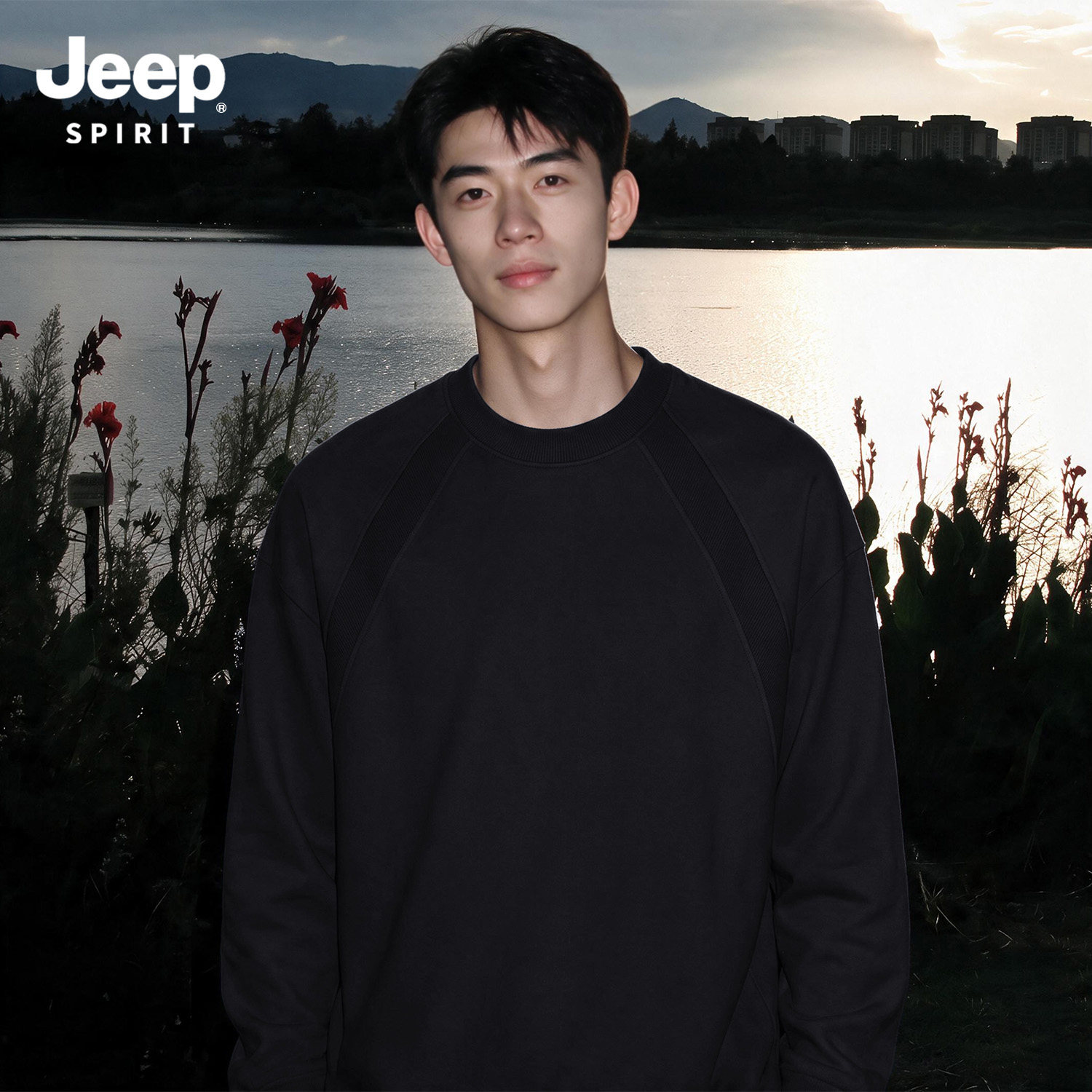 Jeep吉普打底衫长袖t恤男装运动