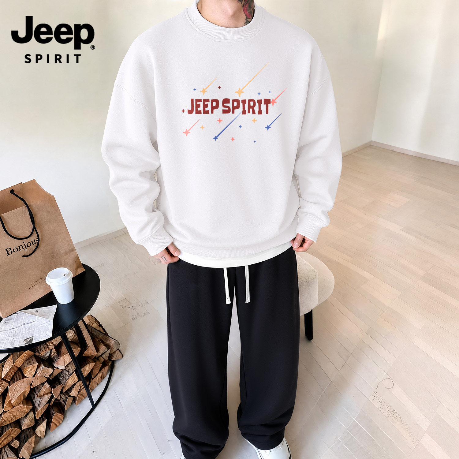 Jeep吉普圆领运动卫衣男2026新款