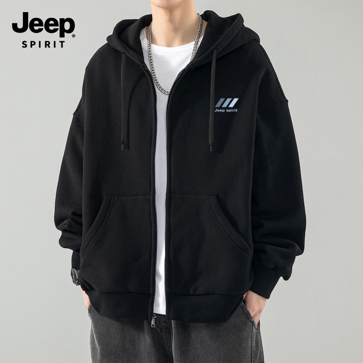 Jeep吉普帽卫衣男款美式复古帽衫图片