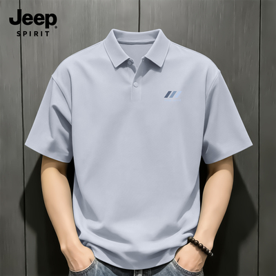 Jeep吉普正品冰丝华夫格polo衫男