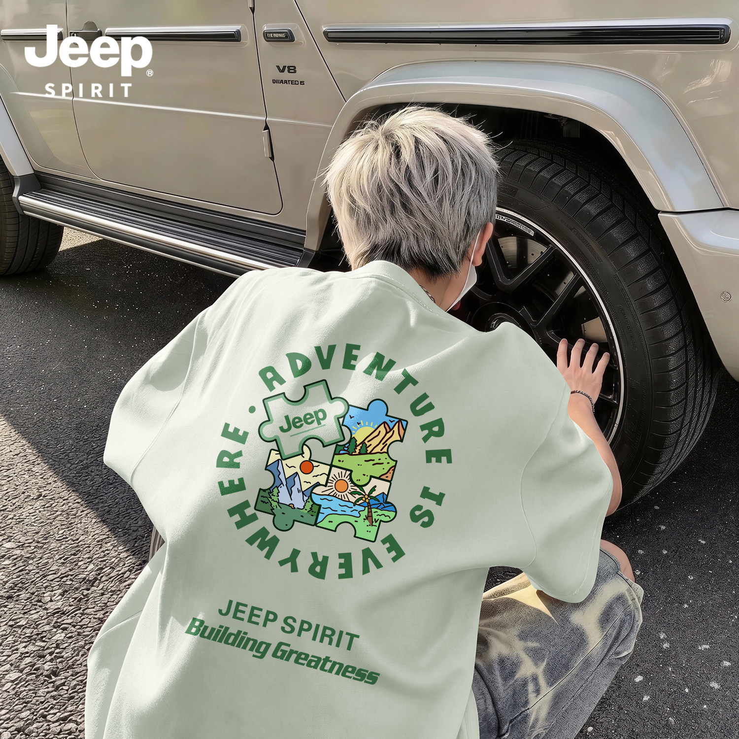 Jeep吉普短袖t恤小清新上衣服