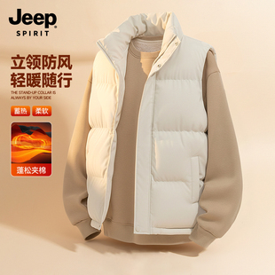 Jeep吉普马甲男款2025新款秋冬季背心潮流复古保暖上衣男加厚棉衣