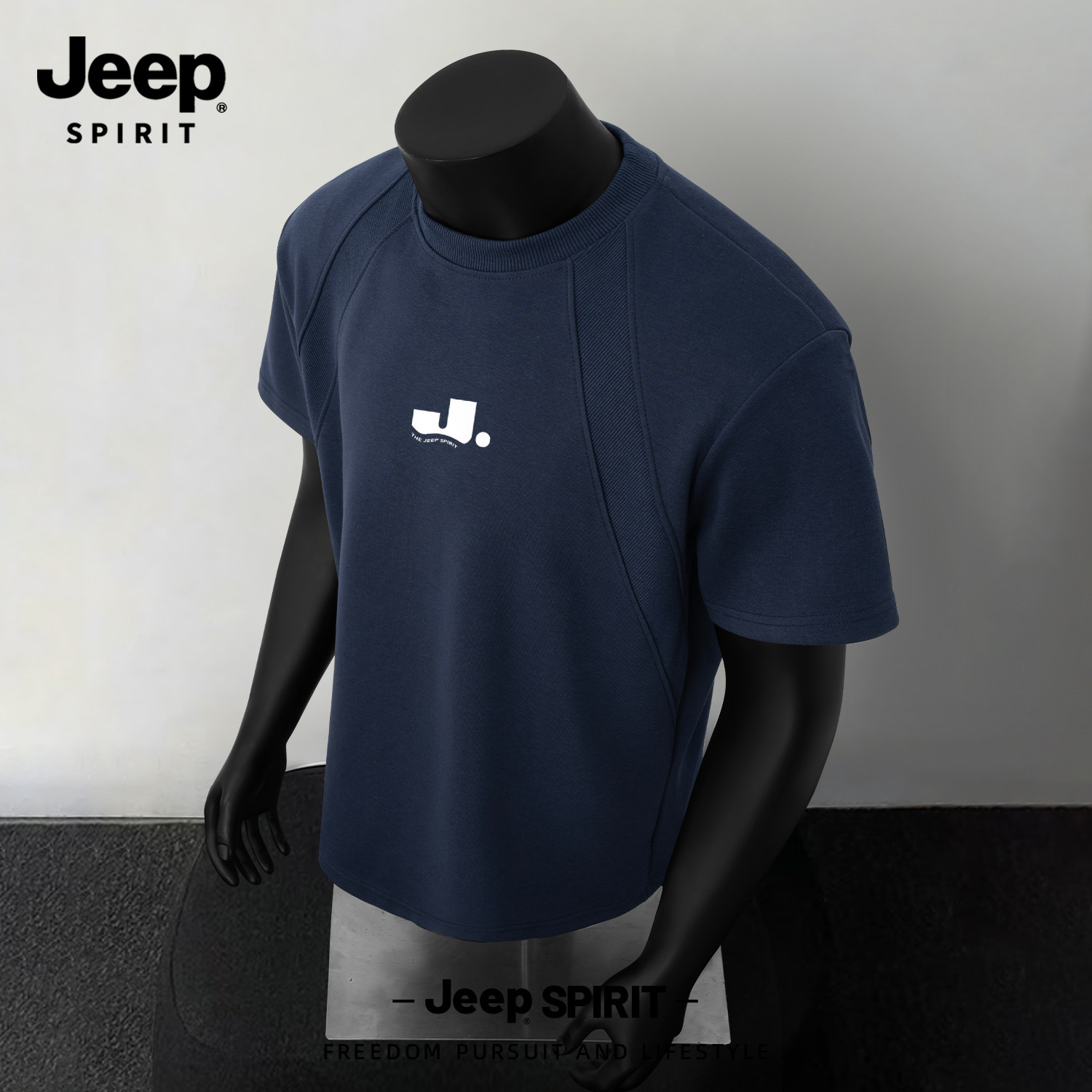 Jeep吉普美式潮牌cleanfit插肩短袖t恤男2026春季新款打底衫半袖