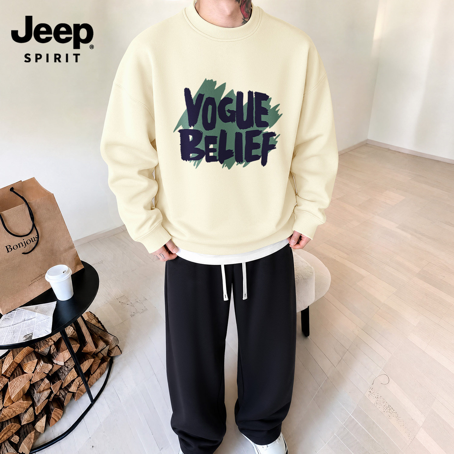 Jeep吉普男士运动套装日系简约