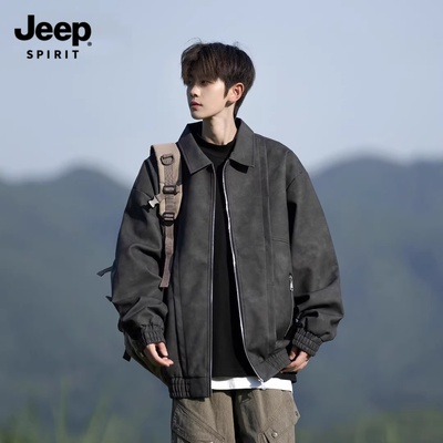Jeep吉普美式复古翻领夹克男款