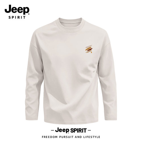 Jeep吉普长袖T恤男2026新款纯棉
