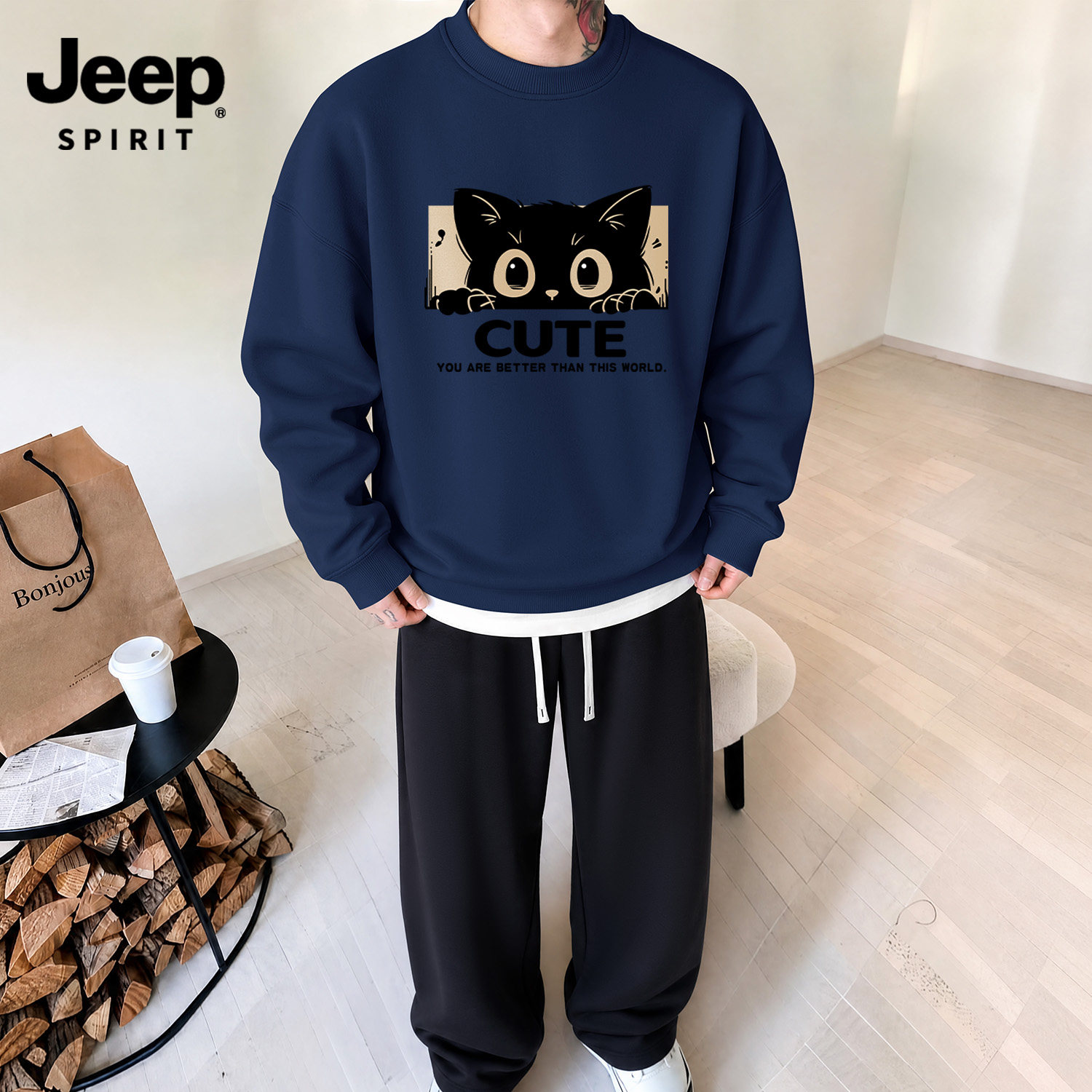 Jeep吉普通勤套装美式休闲重磅男