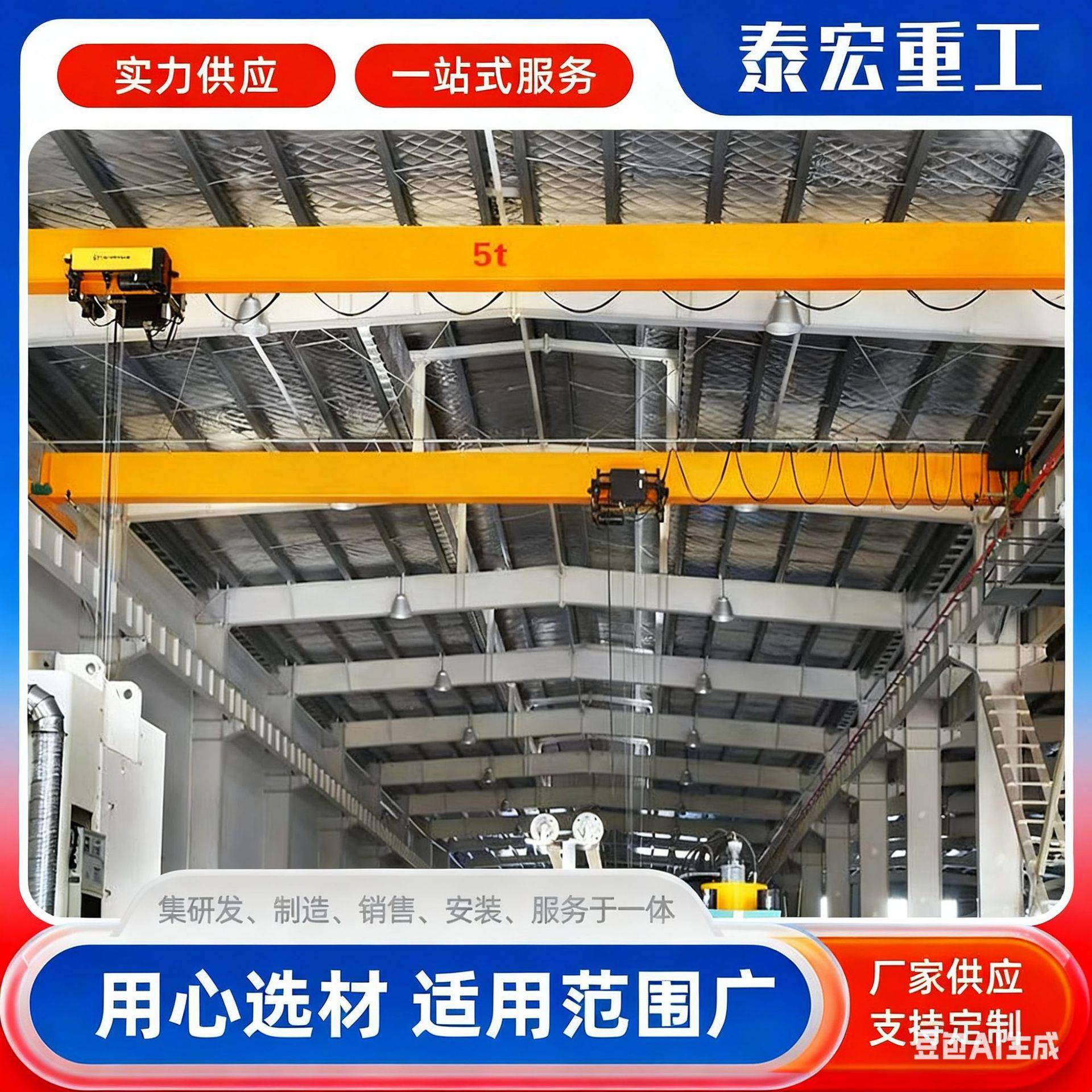 工厂吊运10吨单梁行车车间装卸2吨单梁桥式起重机单梁起重机