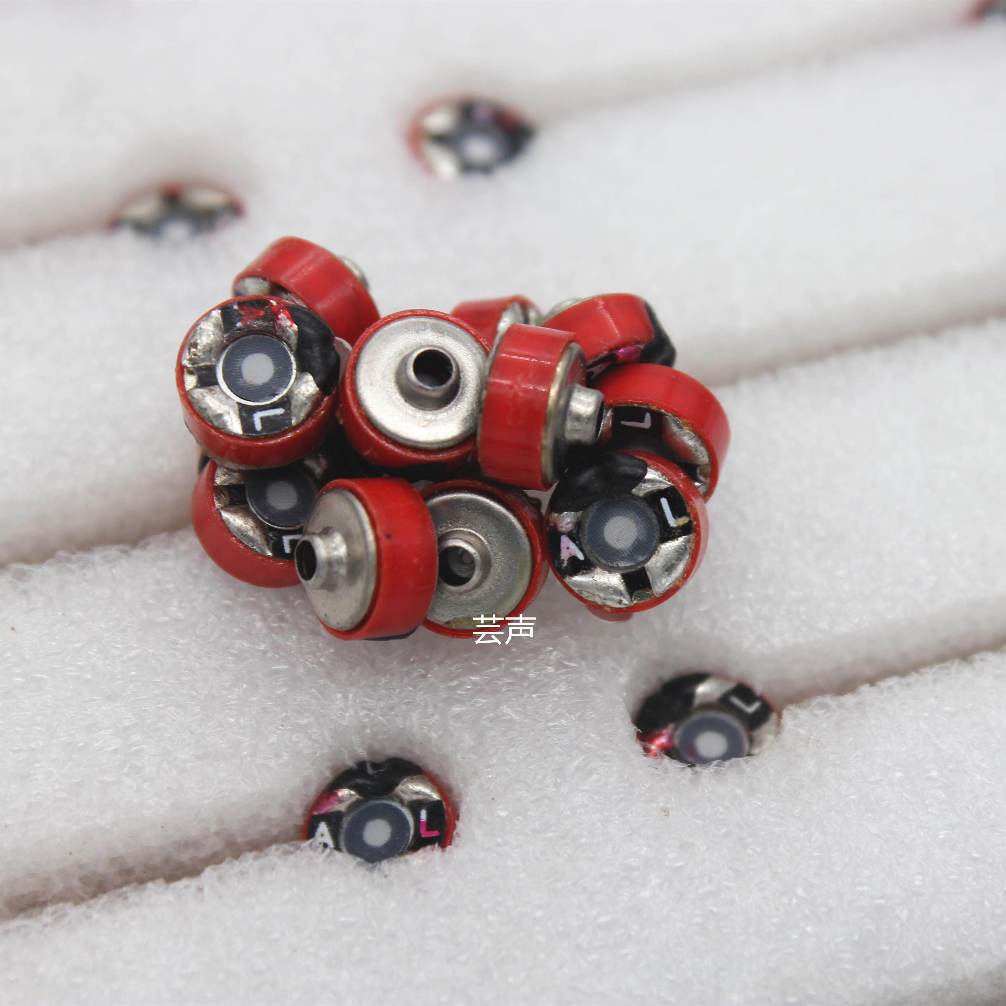 DIY入耳式耳塞耳机低音8mm单元 16欧均衡人声 高灵敏动圈红色喇叭